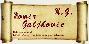 Momir Galjković vizit kartica